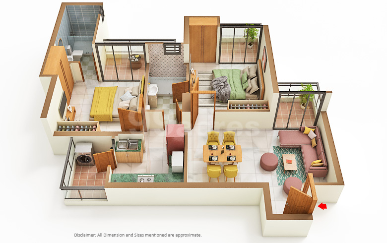 3 BHK + Servant
